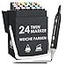Produktbild OfficeTree 24 Alkohol Marker - Weiche Farben - Twin Marker Set zum Zeichnen und Malen - Touch Marker Stifte auch als Manga Stifte