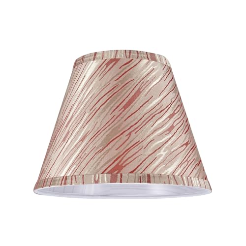 Aspen Creative 32176A Transitional Hardback Empire Shape Spider Construction Lamp Shade in Off-White with Red Striping, 9" wide (5" x 9" x 7")