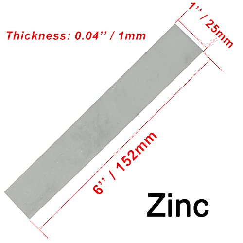 Anode Set-1 Pc 1 X 6 X 0.04 Inch Pure Nickel Anode Sheet, 1 Pc 1 X 6 X 0.04 Inch Copper Anode Sheet And 1 X 6 X 0.04 Inch Zinc Anode Sheet, For Plating And Electroplating #TOP3