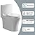 Elongated One Piece Toilet for Bathrooms, 1.1/1.6 GPF and MAP 1000g Dual Flush Compact Toilet with Soft Closing Seat, 17.3" Comfortable Height Seat Modern Toilet, 12'' Rough-In (Gloss White)