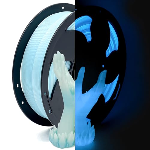 Image of Rainbow Sky Blue Glow in Dark PLA 1.75mm 1kg Spool Luminous 3D Filament FDM | Blue Gradient rainbow Sky color Bright night printing Hide layer lines No tangle 1kg 2.2lbs for Printer Bambu Creality