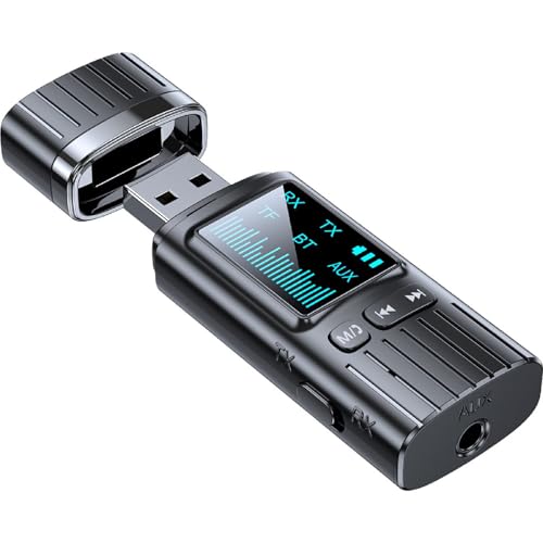 Boannice 5.4 Transmisor Receptor Bluetooth 2 en 1, Adaptador Bluetooth para TV, Auriculares PC, Home Stereo Coche, Adaptador de Audio Inalámbrico con 3.5mm AUX, Llamadas Manos Libres