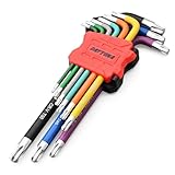 デイトナ(Daytona) バイク 工具 トスクスレンチ セット 9本組 ボールポイント L字型 マルチカラー T10、T15、T20、T25、T27、T30、T40、T45、T50 61646