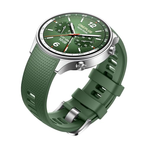OnePlus Watch 2R Fitness Wellness Smart Watch con GPS a doppia frequenza, 32 GB di archiviazione, autonomia di 100 ore, impermeabilità 5 ATM, monitoraggio della salute, verde foresta, Verde foresta