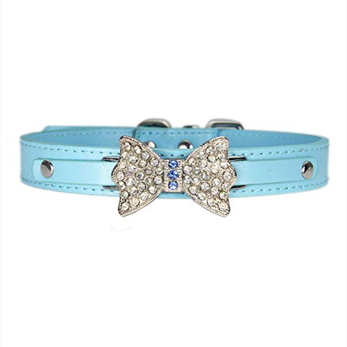 Yagoal Collars Perro Collars Perro Grande Led Collares de Perro de Cuero Collares para Perros Pequeño Collar de Perro Pequeño Cachorro. Collares de Perro XXS,Blue Cover