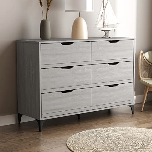 Galano Lilay 6 Drawer Dresser - Dressers - Dressers & Chest Of Drawers - Dresser For Bedroom - Dresser Organizer - Tall Dresser - Wood Dresser - Dusty Grey Oak #TOP7