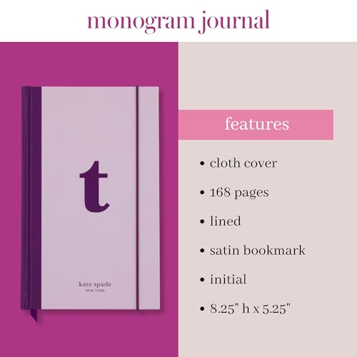 Carnet Kate Spade monogramme T bloc-notes de 168 pages lignées 21x13,3cm - 3