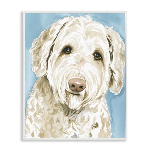 Smiling White Terrier Portrait, 24 x 30 Inch Framed Giclée Print