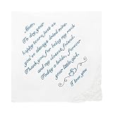 Wedding Handkerchief - 12' x 12' - Something Blue for Bride on Weddings Day - Mother of the Bride Gifts, Bridal Wedding Hankie – Mother of the Groom Gifts from Brides