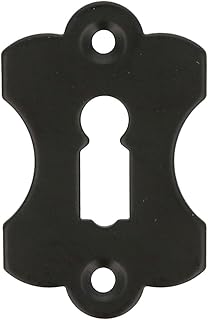MS Beschläge Schlossrosette Türrosette Antik Optik Möbelrosette Schwarz matt Stahl Schlüsselrosette Zylinderrosette Schlüsselschild Rosette (Buntbart)