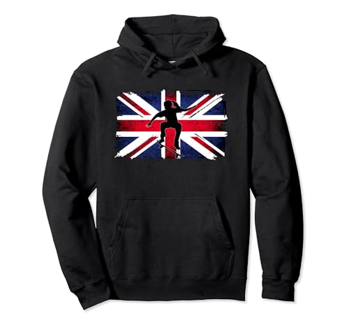British Skateboarder Skater Girl Union Jack Hoodie