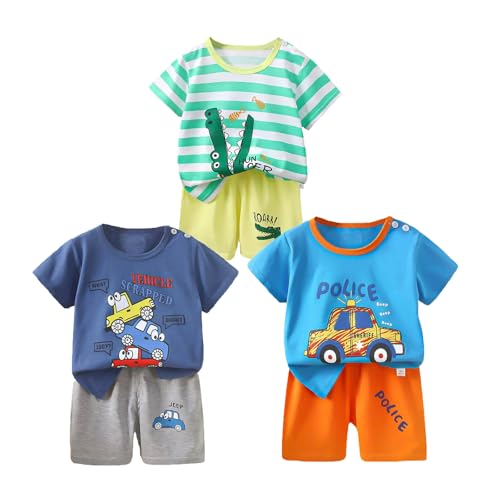 Image of Toddler Baby Boy Clothes for 2t 3t Boys Cute Summer Short Sleeve T-Shirt Tops Shorts Clothes Sets Baby Boy Outfits