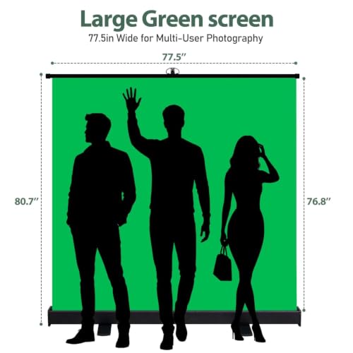 Image of EMART 77x76in Collapsible Green Screen Backdrop Portable Photo Background