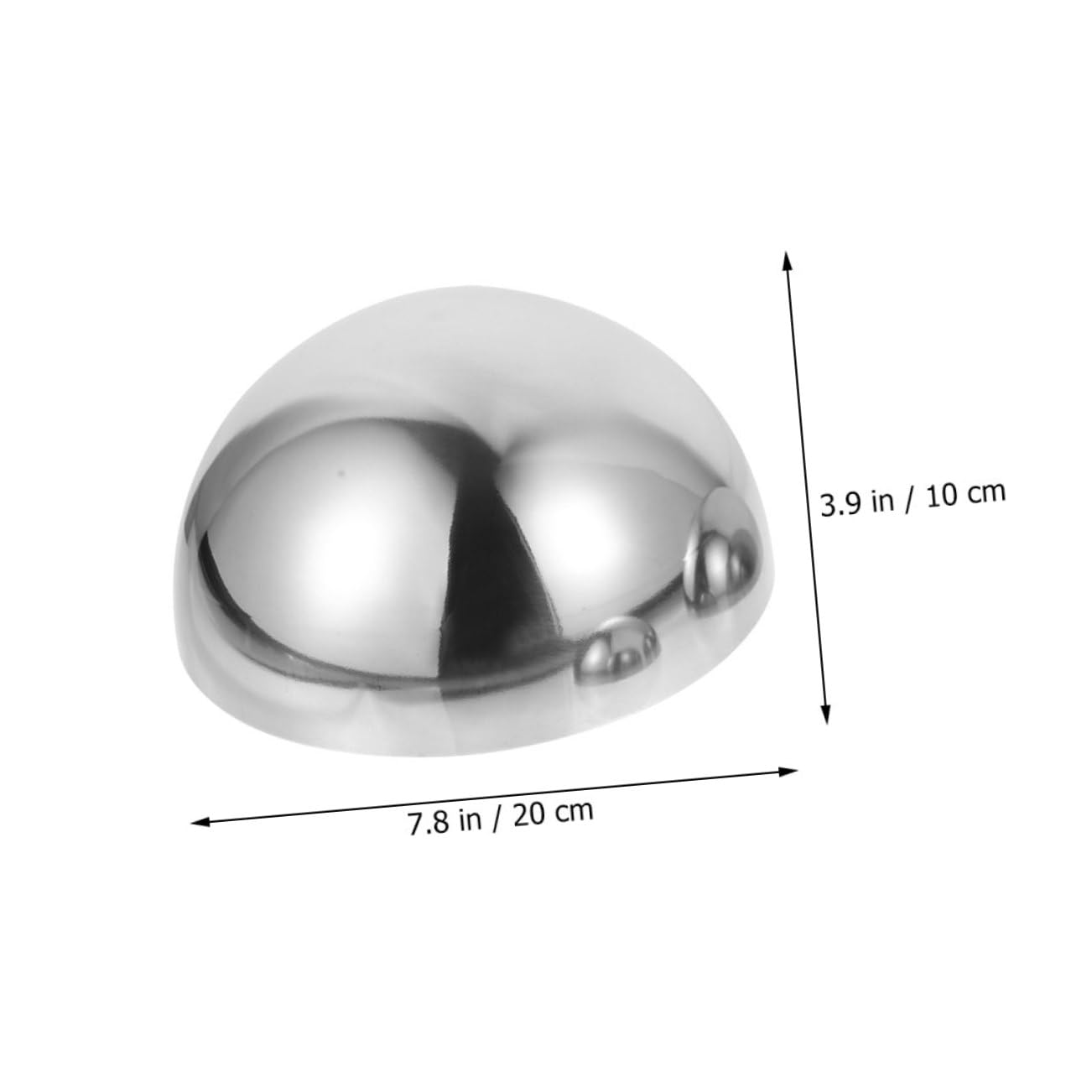 Happyyami Outdoor Reflective Ball Stainless Steel Gazing Sphere Polished Hemisphere for Garden Decoration Durable Reflective Globe Chic Lawn Adornment