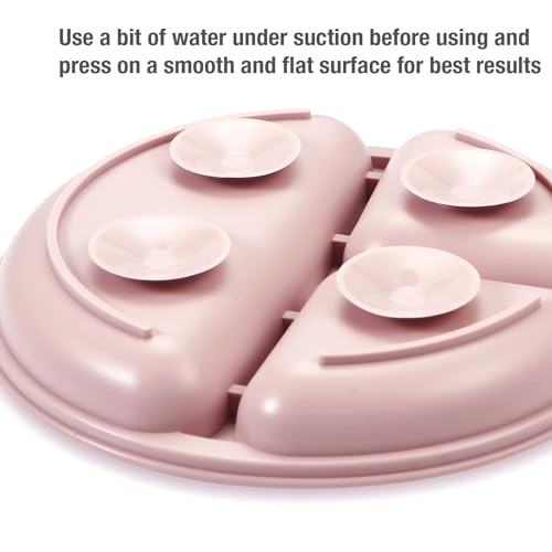 image for PandaEar 3 Pack Toddler Plates, Silicone Divided Suction Plate for Bab