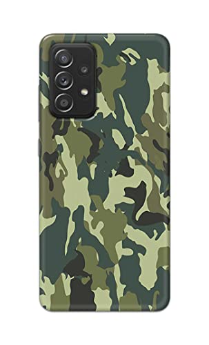 Image of Printed Hard Back Cover Case for Samsung Galaxy A52 | A52 5G | Samsung Galaxy A52s 5G Back Cover (Green Army Camouflage) -1803