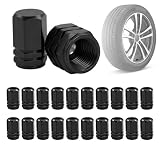 Stalora 20 pcs Tapones Rueda Coche de Aluminio, Patinete y SUV (Negro)