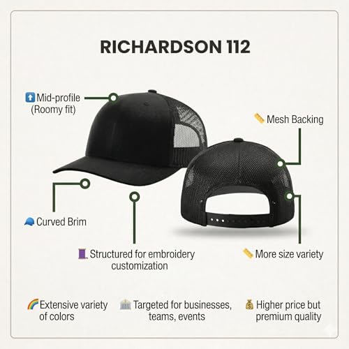 Gorra snapback Richardson 112 con parche de cuero PNW miniatura 4