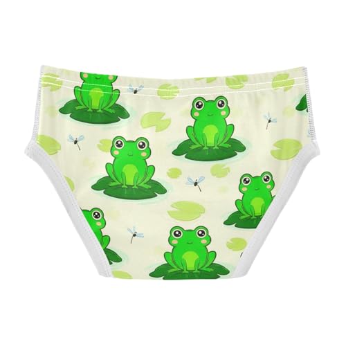 CHIFIGNO Green Frogs Cute Underwear for Boys Soft Cotton Briefs Little Boys Breathable Briefs Underwear2