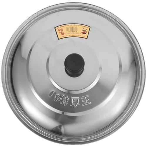 JHKNNK Tapa de Sartén de Acero Inoxidable 33 CM Redonda para Ollas Domésticas Alta Resistencia a Altas Temperaturas Uso Cotidiano