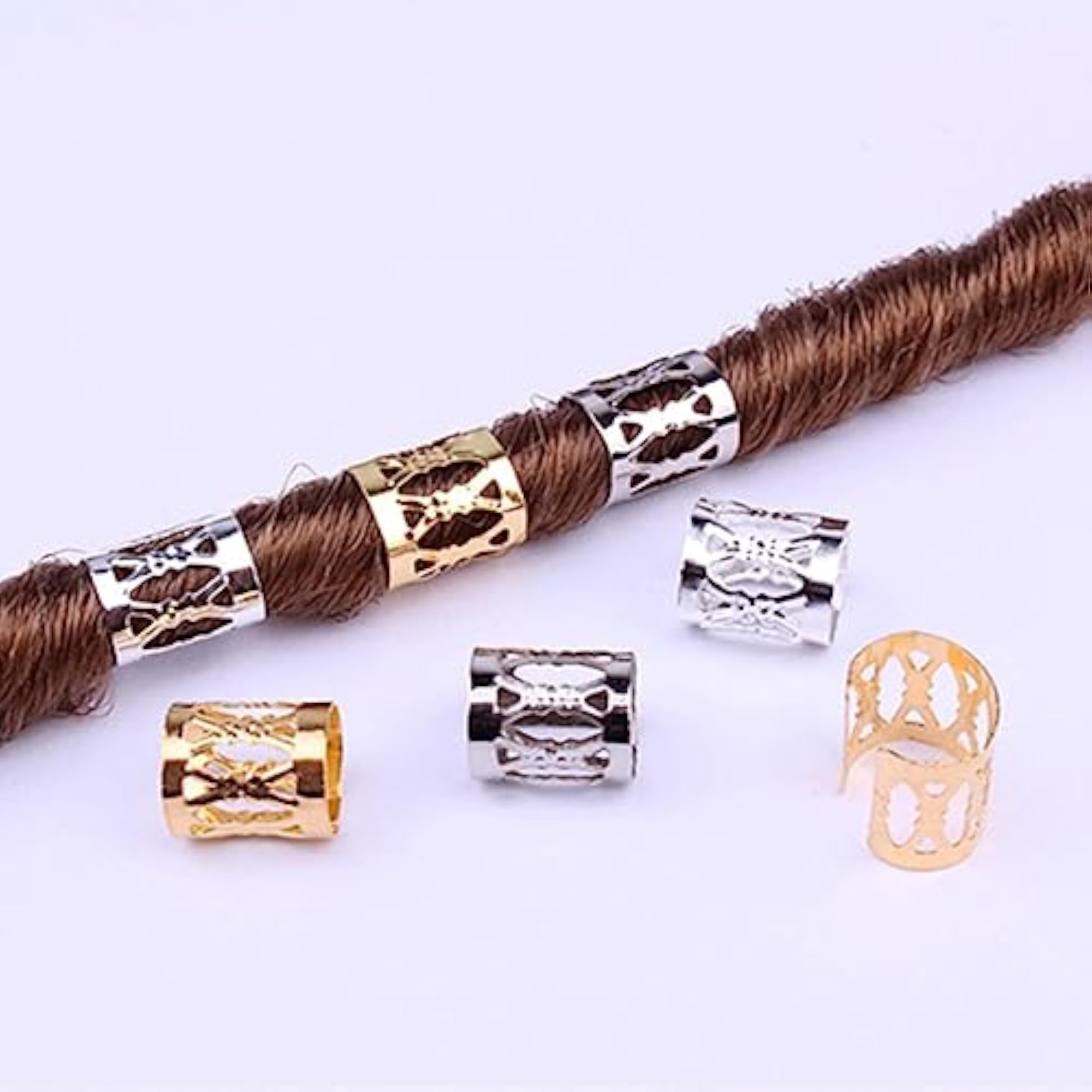 100x Dreadlocks Beads Rings Hair Accessories for Women and Men
