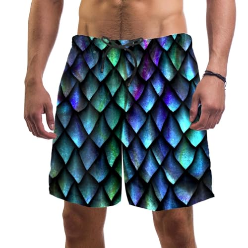 Swim shorts bleu à motif écaille pour vos vacances de rêve à la plage