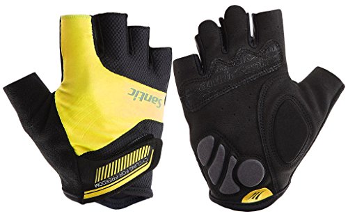 Santic Classic Fingerless Cycling Gloves with Shock-absorbing Foam Pad Breathable Half Finger Moutain