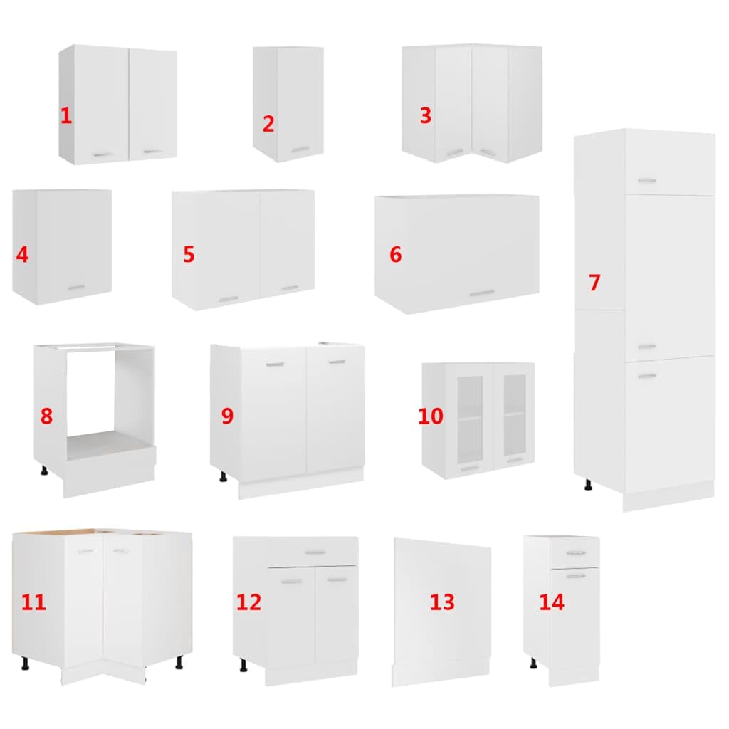 Lyon - Juego de 14 muebles de cocina modulares con tapa para lavavajillas y amplio espacio de almacenamiento para vajilla, ollas y utensilios de cocina
