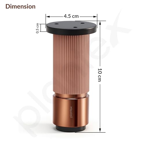 Image of Plantex 4 Inch Sofa Leg for Bed Furniture /Aluminium Sofa Leg for Table /Support Legs /Furniture Leg - Pair of 2 (4 Piece) (DTS-77,Rose Gold)