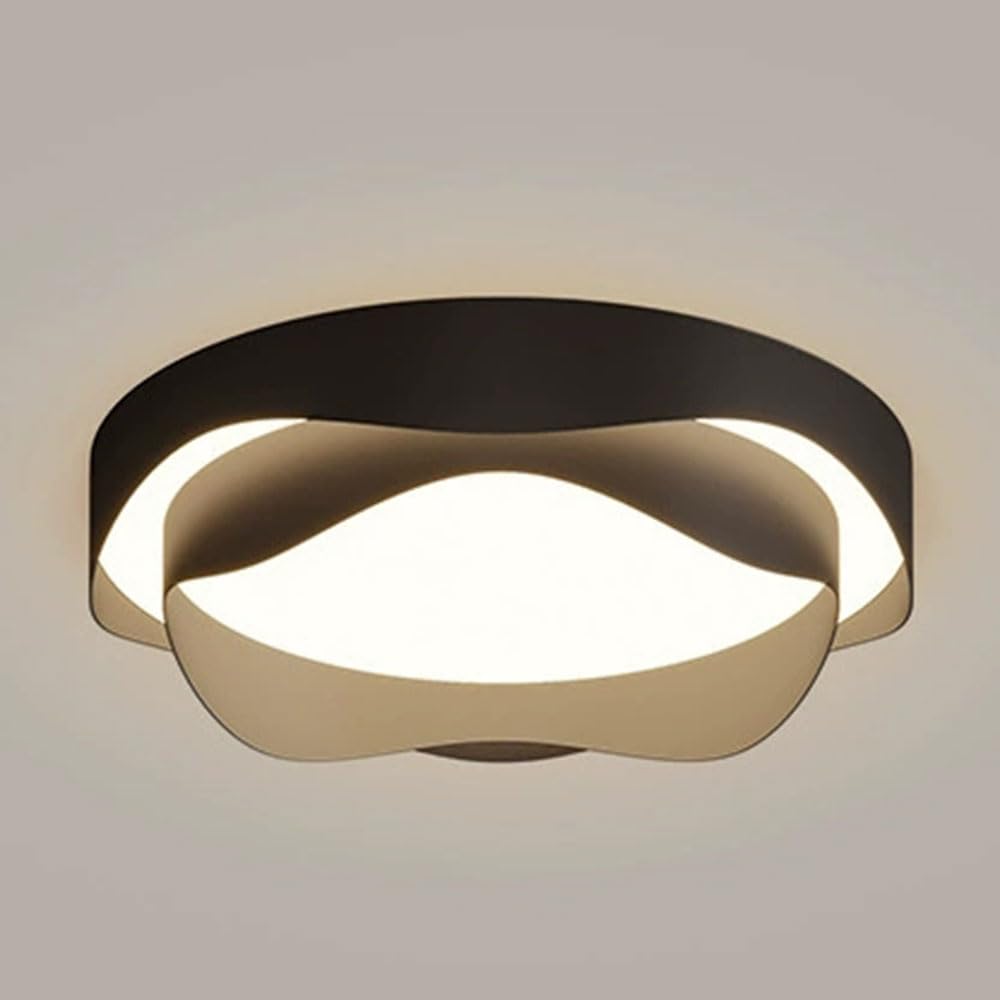 JXYDJH LED Dimmable Ceiling Light Fixture, 3CCT Modern White 2-Layer Flush Mount Ceiling Lighting, Minimalist Round Ceiling Lights Adjustable Color Temperature Fixture for Bedroom, Laundry, Hallway