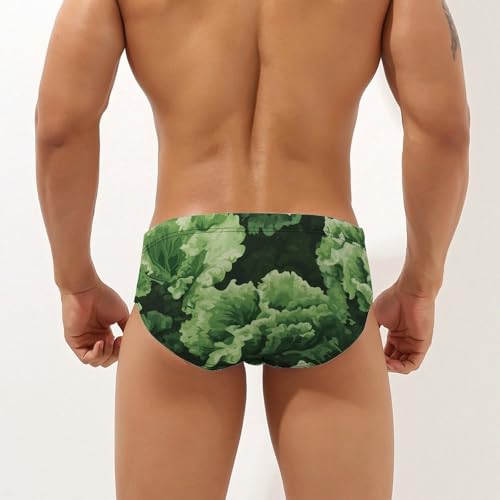Green Vegetables Camouflage Mens Swim Briefs Bikini Sexy Low Rise Trunks Swimsuit Bathing Suit Beach2