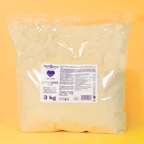 Mandelmehl 3 kg nut&me | Geeignet für ketogene Diäten | Glutenfrei | Vegan | Hoher Proteingehalt | Extrafein | Ideal zum Backen | PACK 3 kg