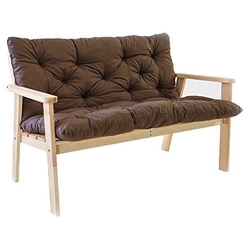 Bifqioy Porch Swing Cushion With Backrest And Ties 4'' Thicken Waterproof Swing Chair Seat Pad 2-3 Seater Patio Bench Replacement Cushion For Outdoor Garden Furniture (Brown,60 * 40In) #TOP29