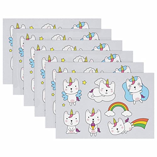 Set de table antidérapant et résistant à la chaleur pour enfant, motif licorne