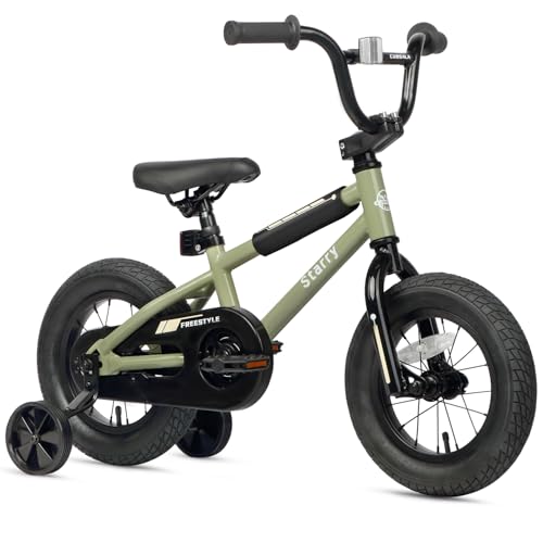 Image of 12 14 16 18 Inch Kids Bike BMX Style Bicycle with Training Wheels Coaster Brake for 2-10 Years Old Toddlers Boys Girls Multiple Colors
