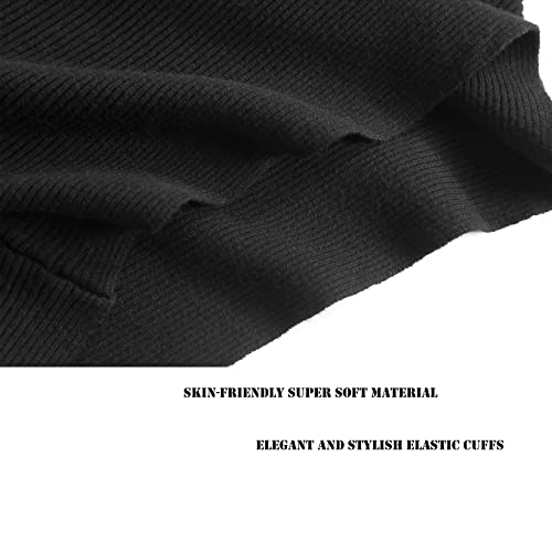 Image of Blostirno Women's Boat Neck Batwing Sleeves Dolman Ribbed Knitted Sweaters Pullovers Tops