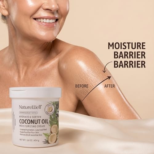 NATURE WELL Extra Virgin Coconut Oil Moisturizing Cream,16 Oz