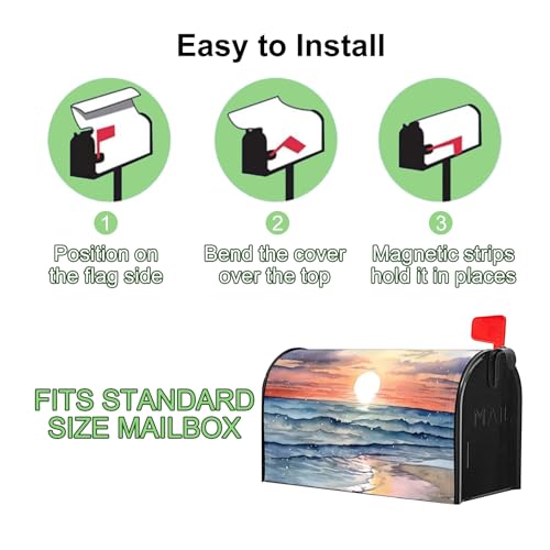 Image of Mailbox Covers Magnetic Standard Size 18 x 21 Inch Beautiful Flowers in Spring,Mailbox Wraps for Garden Yard Home Outdoor Decor (Sunset)