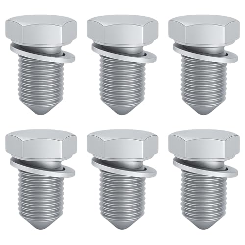 6 Stück Ölablassschraube Mit Dichtring, M14 x 1.5 Legierter Stahl Ölablassschraube, Korrosionsbeständig Ölablass Schraube für Wartung Ölwechsel Ersatz Verschlussschraube