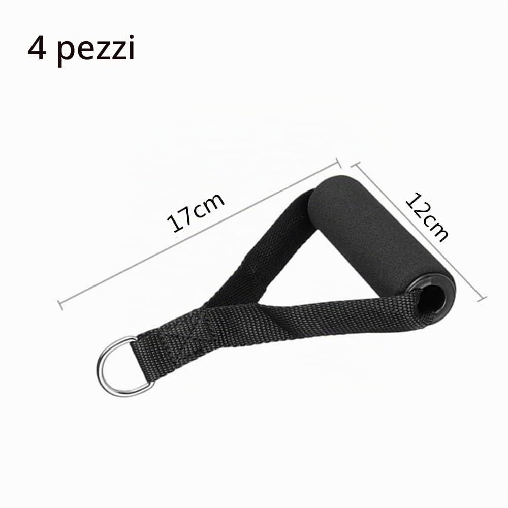 4 Pezzi Manopole per Fasce di Resistenza, Maniglie Palestra Cavi,Maniglie per Resistenza,Maniglie per Fitness,con 4 Bottoni a Pressione,per Fitness per Yoga Pilates Fitness Allenamento