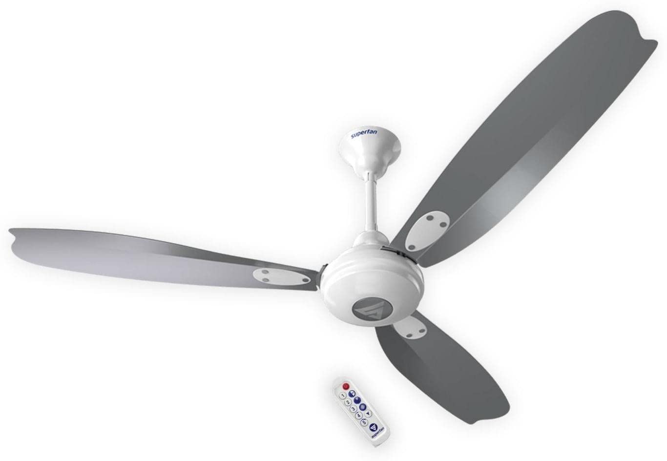 Superfan Super A1 1200 mm High Speed BLDC Ceiling Fan with Remote | 230 CMM Airflow | 35W Power Saving Fan | Premium Metallic Finish | 5 Year Warranty (Metallic Silver)