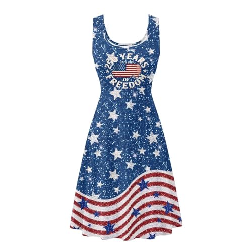 Image of Dreaweet Casual Sleeveless Dresses for Women Girls, Round Neck Tank Dresses with Pockets Summer Sundress Size XS-4XL