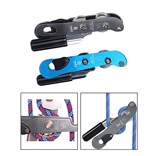 Image of Rocky Climbing Gear Ascender Rappelling Descender for 9-12MM Rope Blue| Carabiners & Hardware| Caving | Outdoor Sports |Sporting Goods