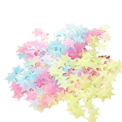 100 pegatinas de estrellas que brillan en la oscuridad para pared miniatura 2