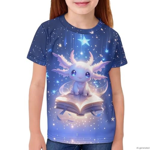 Image of WELLFLYHOM Kids Tshirts Girls Boys Short Sleeve Crewneck Tees Shirts Casual Sport Pullover Tops Size 3-16 Years