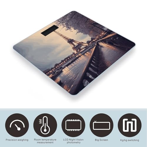 Báscula de baño digital con plataforma de vidrio templado y pantalla LCD miniatura 3