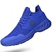 Giniros Mens Slip On Walking Shoes Non Slip Running Shoes Breathable Workout Shoes Lightweight Gym Sneakers Sapphire Blue Size 10.5