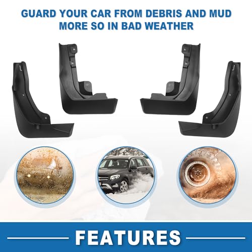 Image of Mud Flap Splash Guard with Mount Accessories Front & Rear Side Mud Guard for Honda CR-V 2023 2024 (Set of 4), 29x25x12.5cm, Black