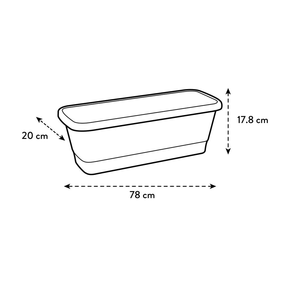 Elho Noa Balcony Trough XL Jardinera - Terra | L 20 x An 78 x A 17.8 cm