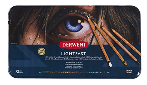 Lápis de Cor Permanente Lightfast 72 Cores Estojo Lata Derwent, 2302722
